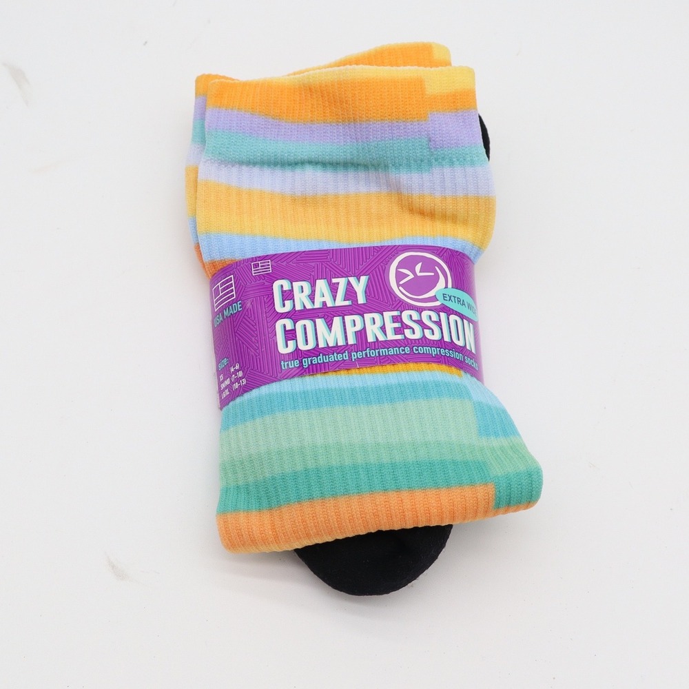 Crazy Compression Socks Unisex OS Extra Wide Graduated Performance Multi New